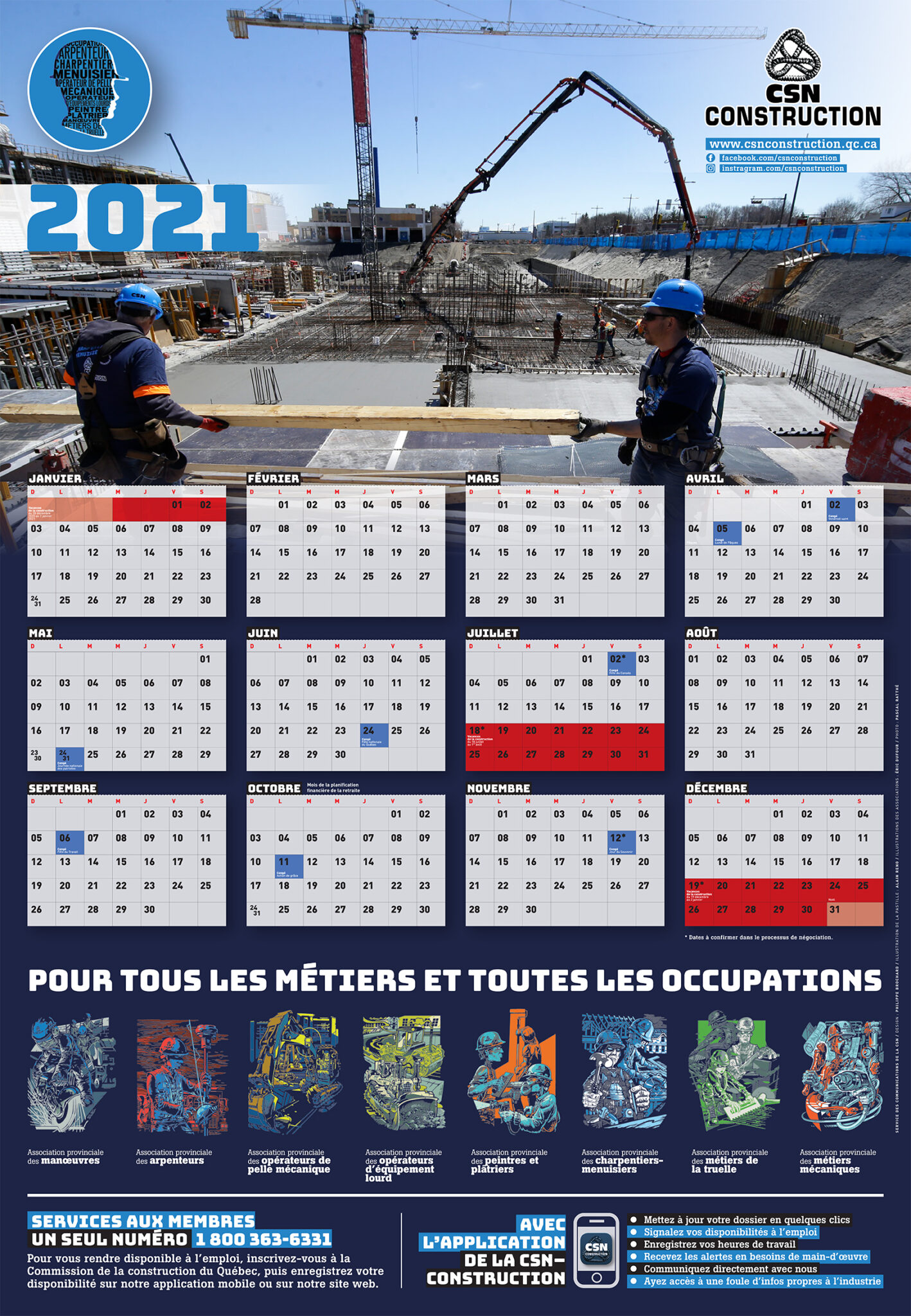 Csn Calendar 2022 Congés Et Vacances De La Construction | Csn–Construction