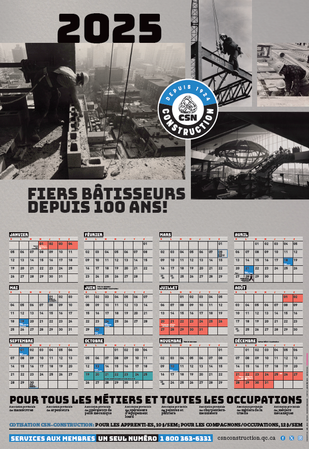 Congés et vacances de la construction CSNConstruction